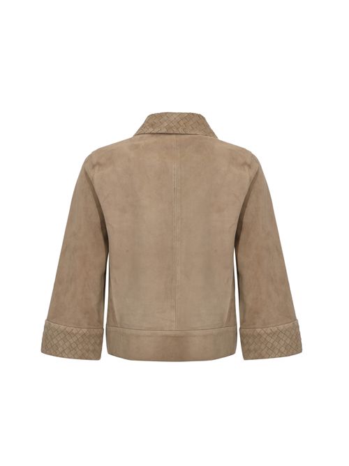 Giacca Karis Weaved in suede Vanilla LEATHER AUTHORITY | KARIS WEAVED11